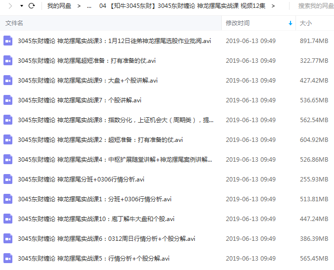 【知牛3045东财】3045东财缠论 神龙摆尾实战视频课 12节