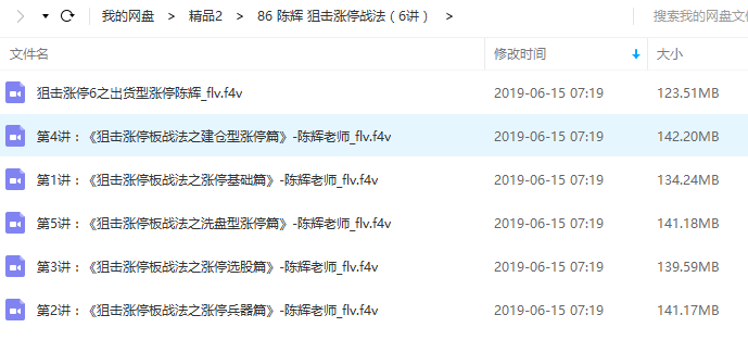 【陈辉】狙击涨停板战法视频课程